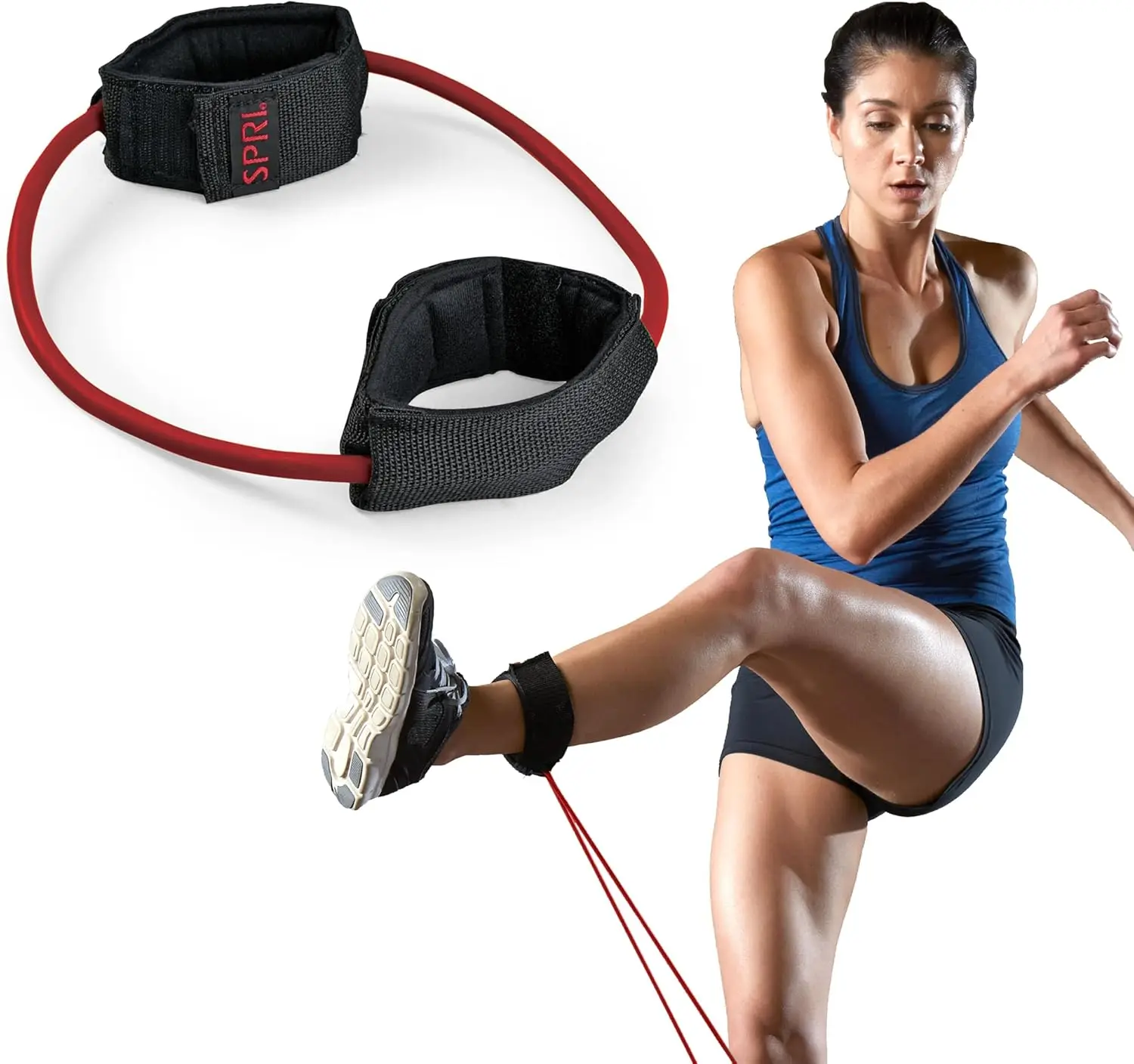 Non-Slip Padded Ankle Cuffs Resistance Band for Leg Workouts at Home or Gym, Portable Exercise Equipment