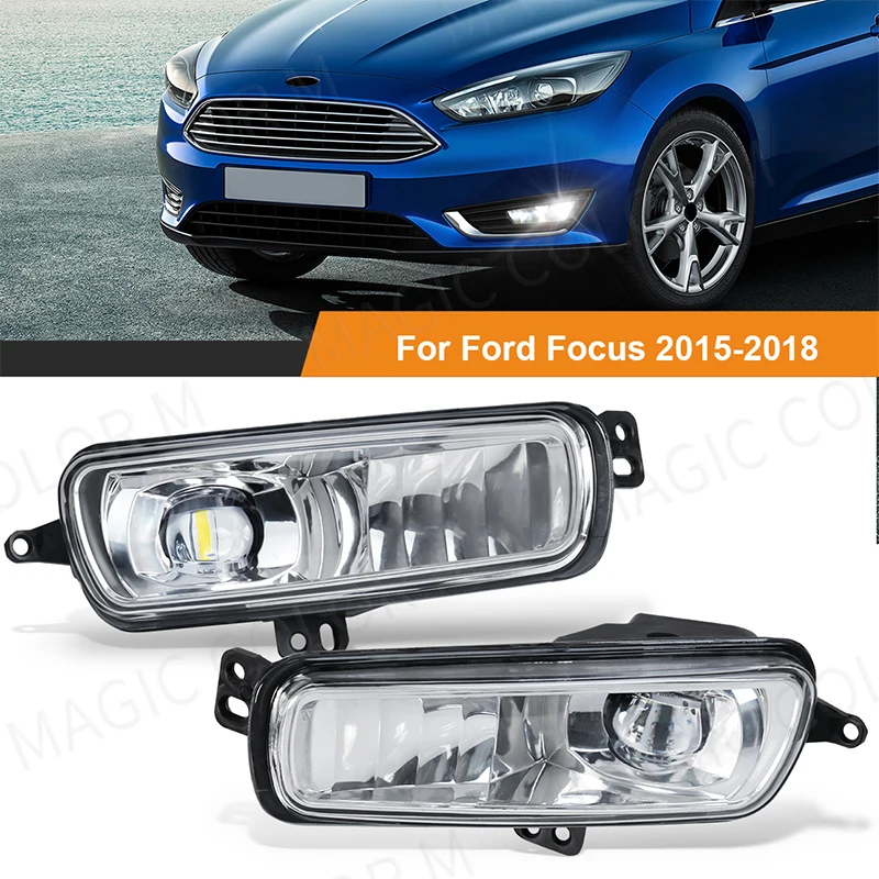 

Светодиодные противотуманные фары GEFENSI для Ford Focus 2015 2016 2017 2018, дневные ходовые огни DRL, передние дневные фары, супер яркие автомобильные аксессуары