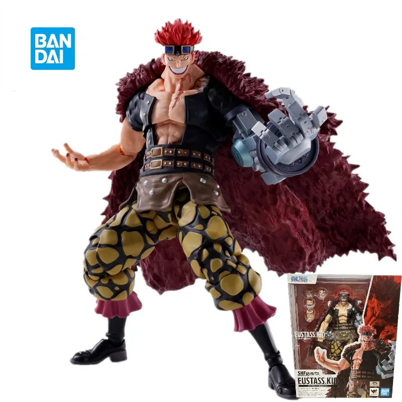 In Stock BANDAI Original S.H.Figuarts One Piece Eustass Kid The Raid on Onigashima Anime Action Figure Toys Model Collector Gift