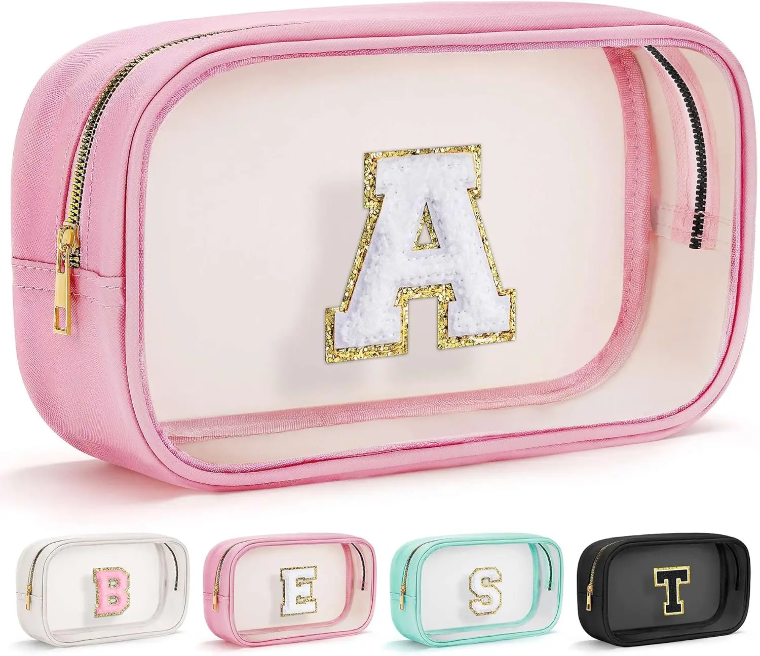 

YOOLIFE Travel Essentials for Women Girl Birthday Gift for Kids Girls Women Initial Travel Makeup Bags Organizer Toiletry Bags Cosmetic Bag Beach Bag 11 12 13 14 15 16 Years Old Girl Gift Pink A