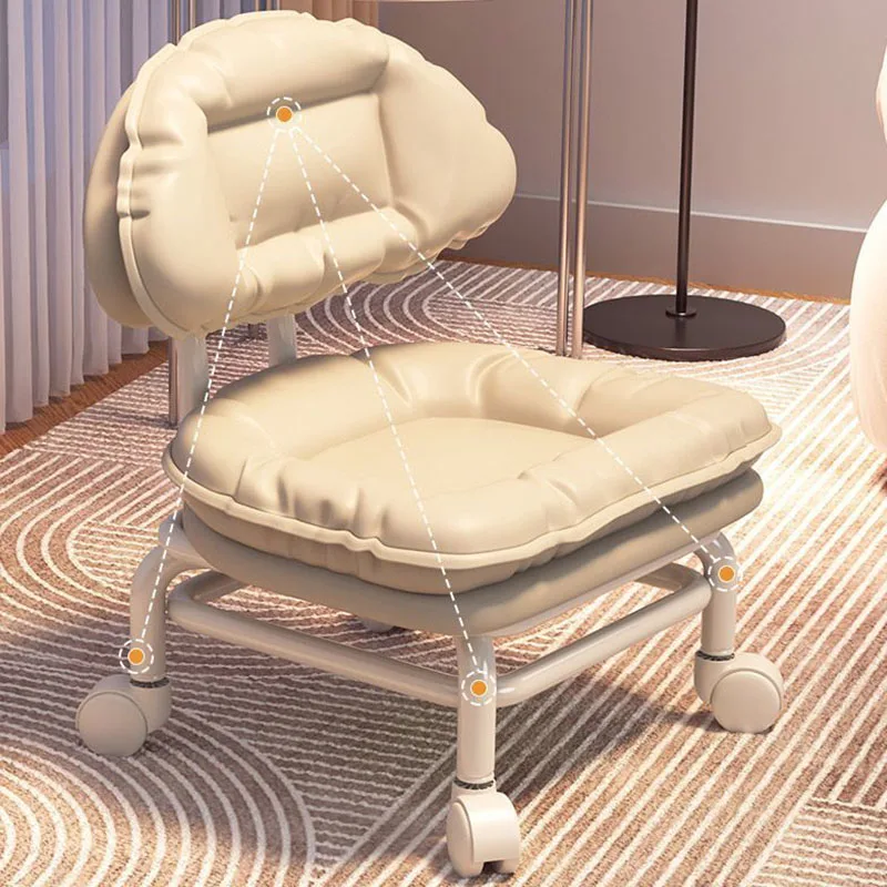 Lazy Person Rotating Backrest Roller Plastic Stool Small Universal Low Stool Coffee Table Living Room Office MovablePlasticChair
