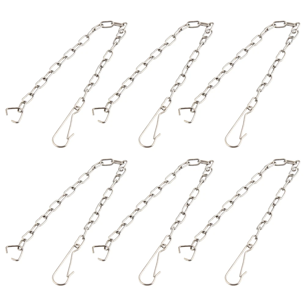 1/6 Pcs 25cm Toilet Tank Stop Valve Chain Replaces Toilet Tank Stop Valve Chain With Hook And Ring For Bathroom Home Drains Part