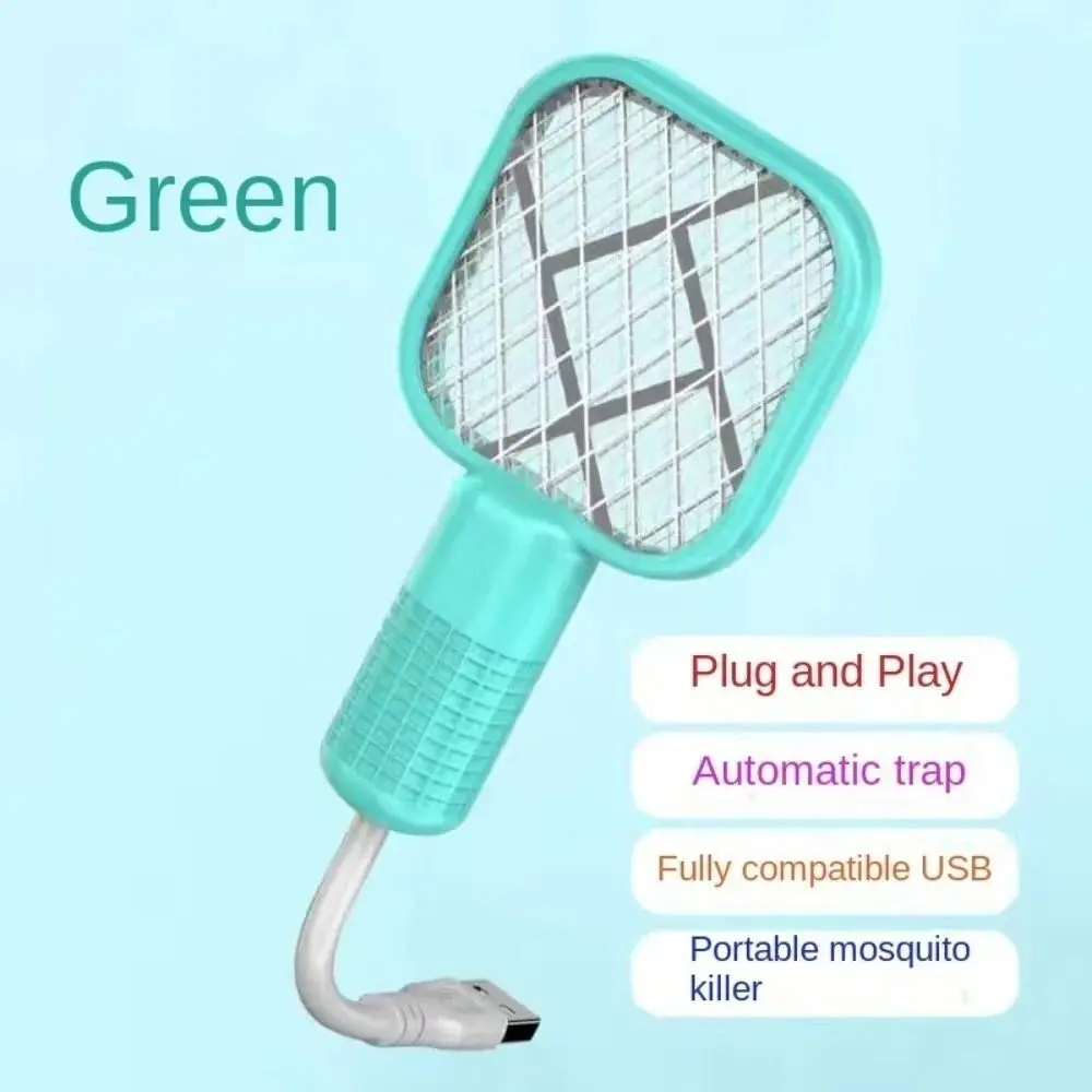 Pest Control USB Mosquito Swatter Trap Mini Electric Shock Fly Bug Zapper UV Light Portable Insect Racket Home Outdoor