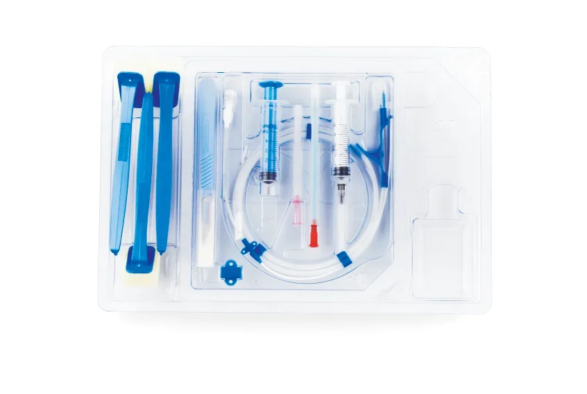 Medical disposable central venous catheter set with single lumen, double lumen, and three lumen