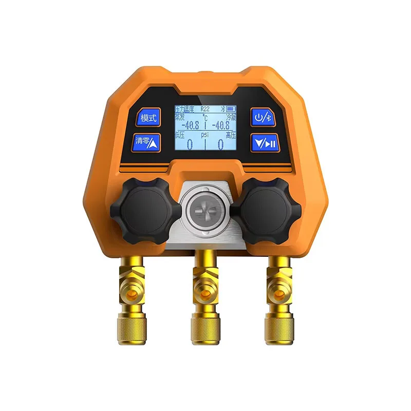 Digital Double Gauge Valve Electronic Manifold Instrument Refrigeration Maintenance Digital Manifold Gauge -14~800Psi Dmg-4B