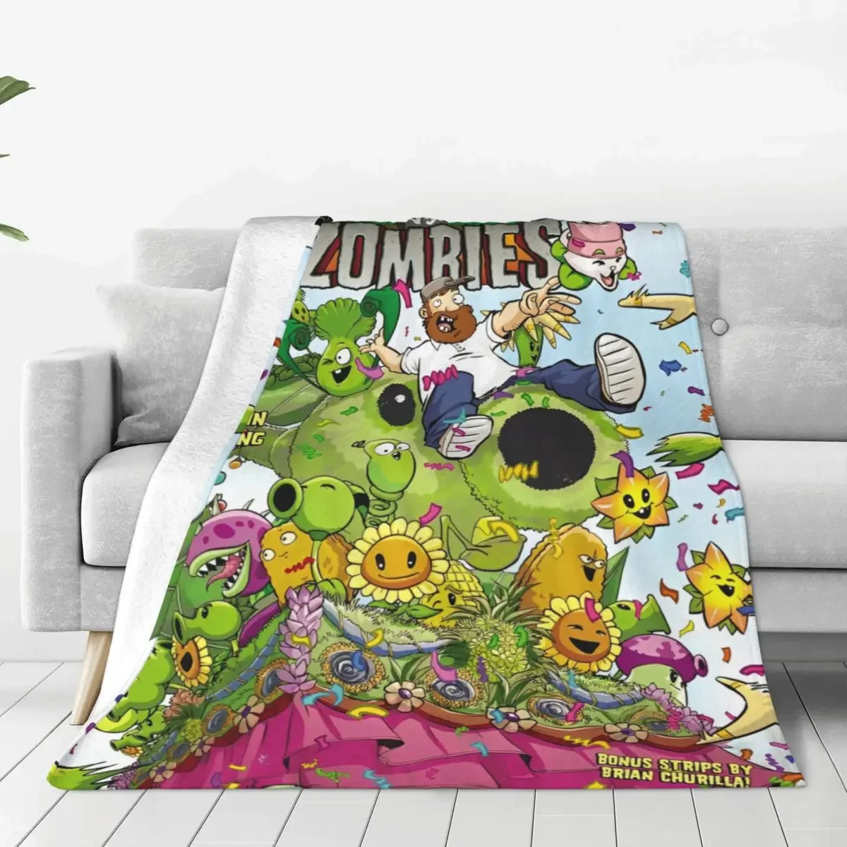 Plants Vs Zombies PVZ Cartoon Game Coral Fleece Plush Throw Blanket Funny Poster Blankets Outdoor Super Soft Plush Thin Quilt