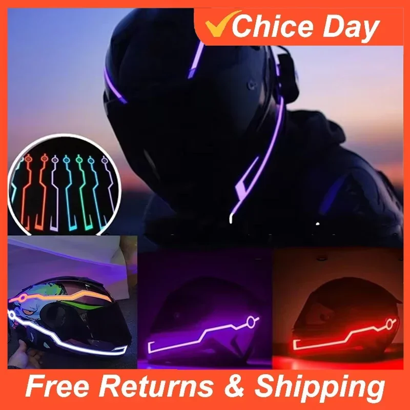

Cycling Motorcycle Helmet LED Cold Light Self-adhesive Reflective Luminous Sticker Strip Modified Waterproof Decoration