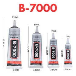 透明プラスチック携帯電話スクリーン修理用接着剤,B-7000,15/25/50/110ml,B7000ユニバーサルガラス,精密アプリケーター付き