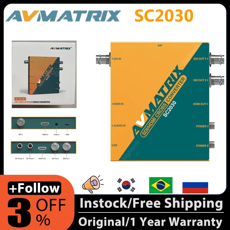 AVMATRIX SC2030 SDI to HDMI-Compatible Signal Converter, 3G-SDI HDMI-Compatible Scaling Cross Converter