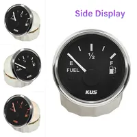 KUS Waterproof 52mm Fuel Level Gauge 0-5V Signal Meter with Red Yellow Backlight for Motorcycle Yacht Car Boat Universal