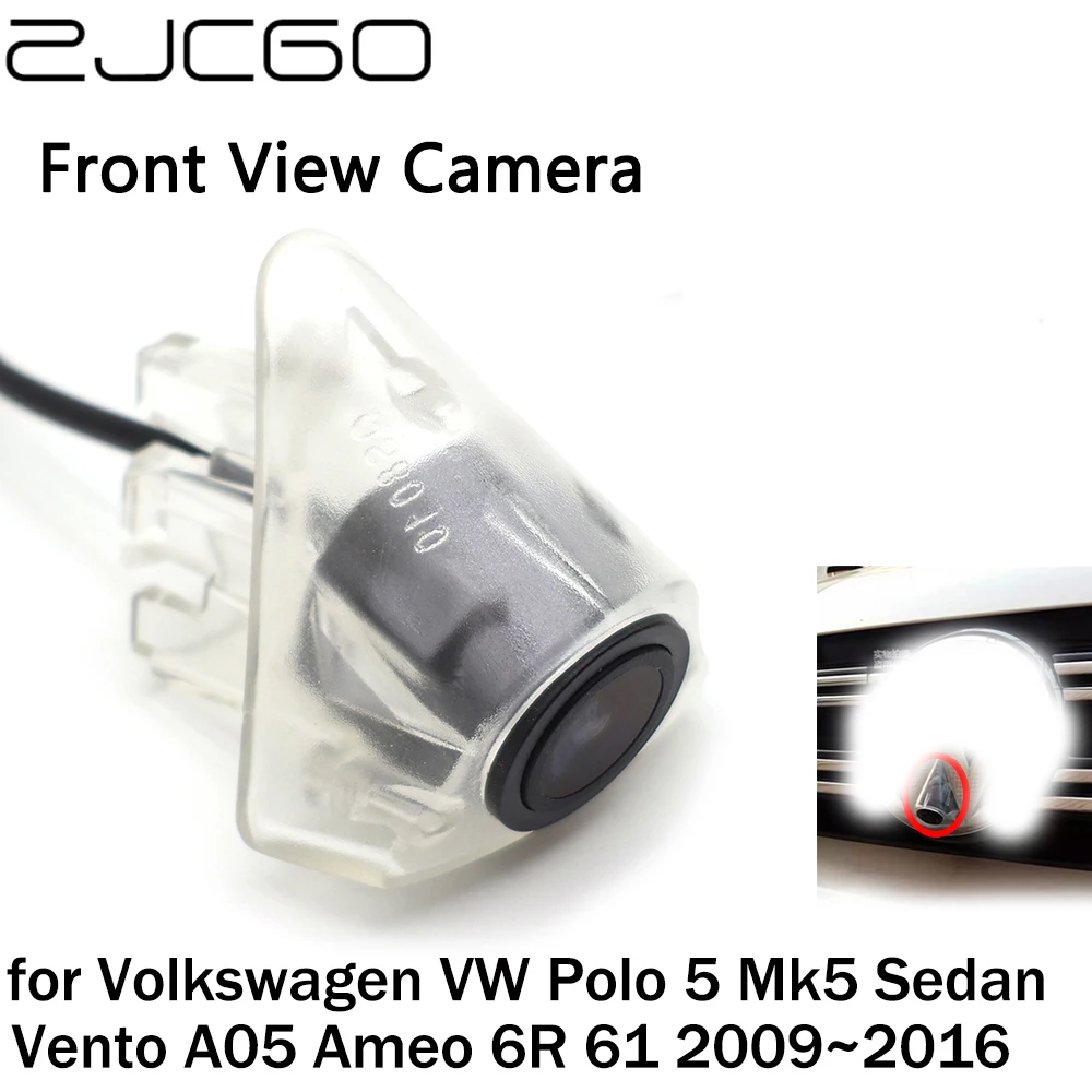 

ZJCGO Car Front View LOGO Parking Camera Night Vision for Volkswagen VW Polo 5 Mk5 Sedan Vento A05 Ameo 6R 61 2009~2016