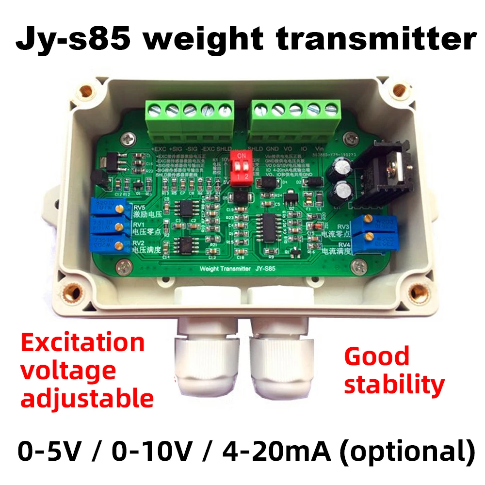 JY-S60 /JY-S 85 DC18-26v tensão atual do transmissor 4-20ma 0-5v ou 0-10v do peso do amplificador da pilha de carga da pilha de carga com alojamento