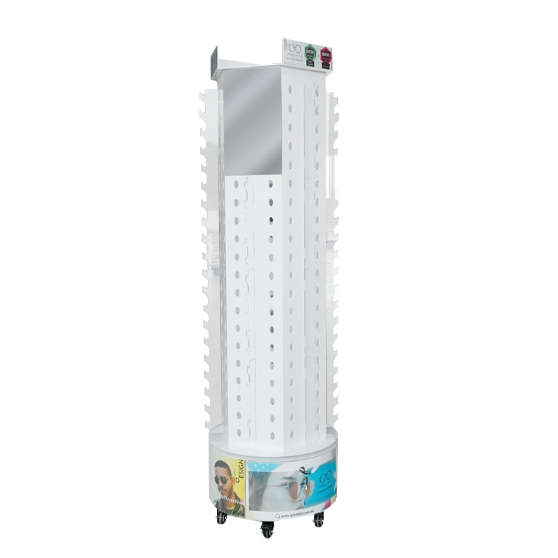 Acrylic display stand, sunglasses display stand, retail rotating glasses display stand with mirror
