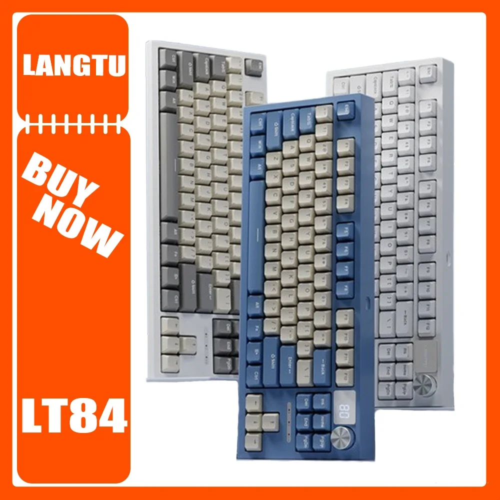 Langtu Lt84 Mechanical Keyboard Three Mode Wireless Keyboard RGB Hot Swap Gasket Structure Keyboards Electronic Games Gifts