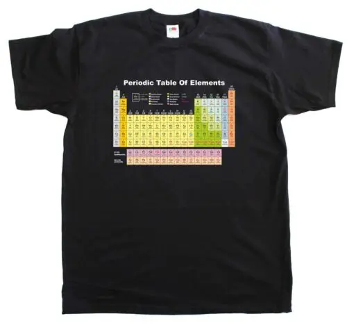 

Mens Periodic Table Science T Shirt Elements Geek Regular Fit Cotton Tee