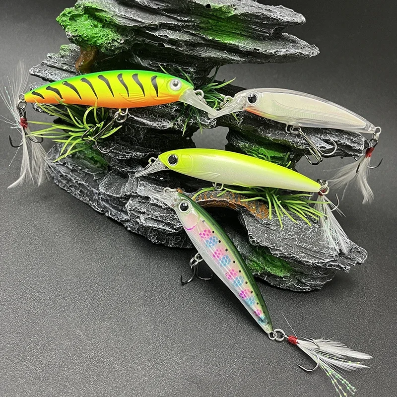 80/100mm 7/13g XR-10 Schwebender Minnow-Angelköder X-RAP Künstlicher Schwimmköder mit Federhaken und Durchscheinendem Körper für Barsch – Detail 6