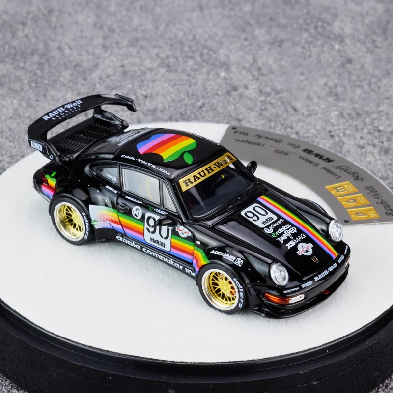 PGM 1/64 Porsche RWB 964 vehículo de motor de juguete de aleación regalos de modelo de Metal fundido a presión