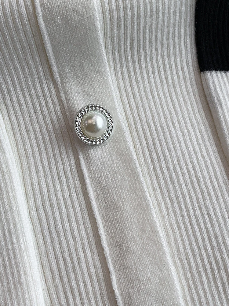 Vrouwen Jurken Color Blocking Uitlopende Mouw Schimmel Side Slash Hals Herfst Winter Parel Knop Slim Fit Tube Mini Vestidos DS233