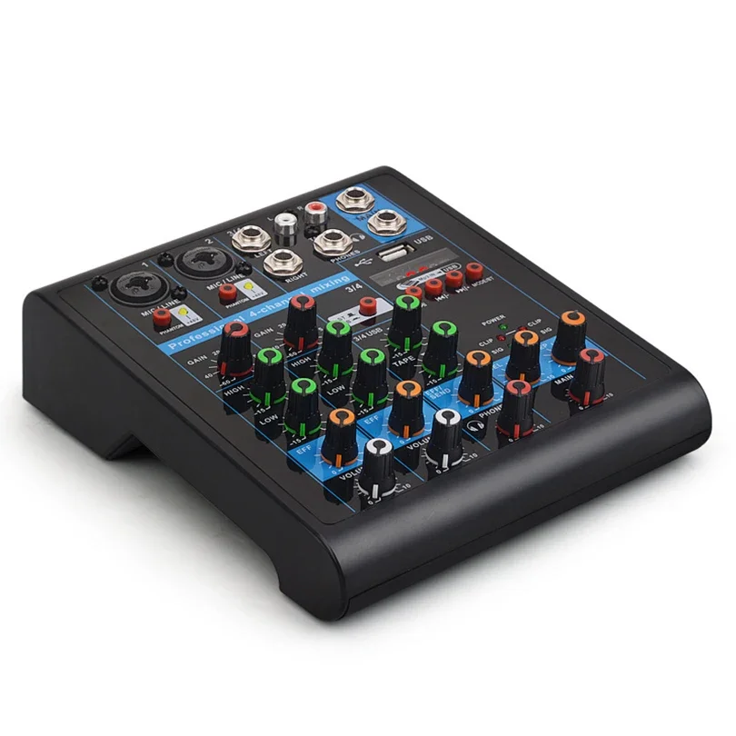 

Lightweight portable 4-channels sound mixing console small audio mixer
