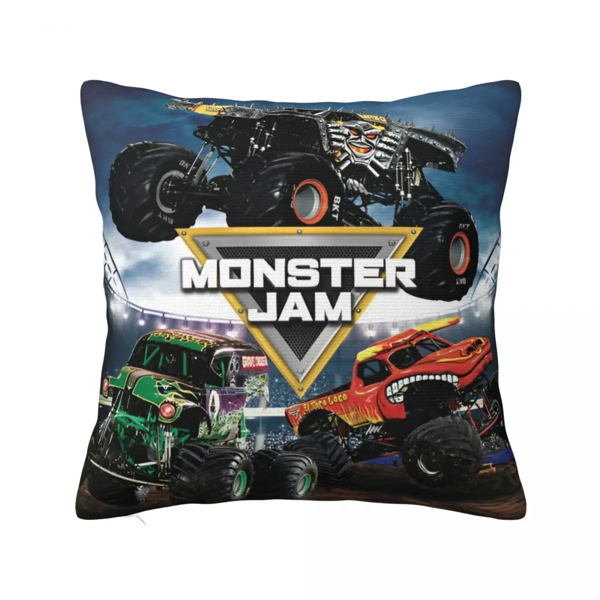 Monster Jam Grave Digger Printing Pillowcases Cushion Cover Pillow Covers Warm Seater Decorations Square Multi-Size