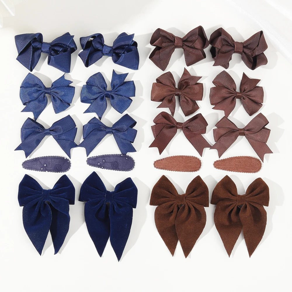 10 قطعة/المجموعة الانحناء مشبك شعر مجموعة للفتيات الخريف الشتاء الملمس موضة الهدايا اليدوية الاطفال Bowknots دبابيس الشعر الطفل إكسسوارات الشعر