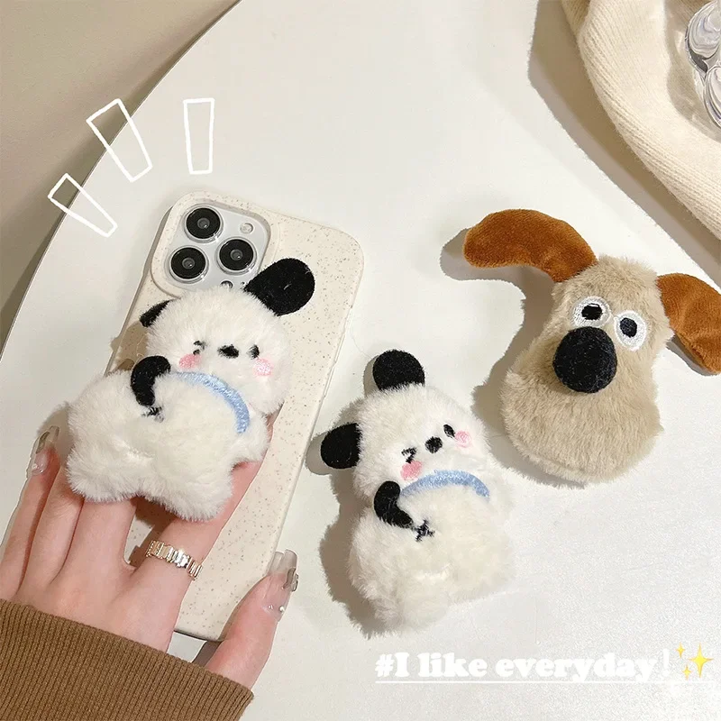 Sanrio Mobile Phone Air Cushion Bracket Pochacco Autumn/Winter Plush Back Adhesive Scalable Air Bag Bracket Portable Holder