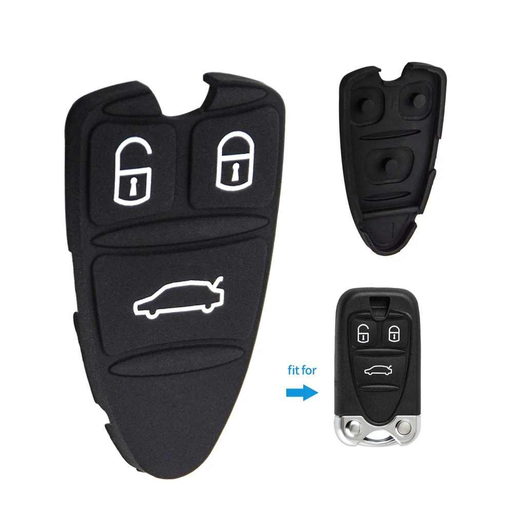 YIQIXIN 3 Buttons Silicone Rubber Pad For Alfa Romeo 159 Brera 156 Spider Black Smart Card Housing Auto Replacement Car Key Pads