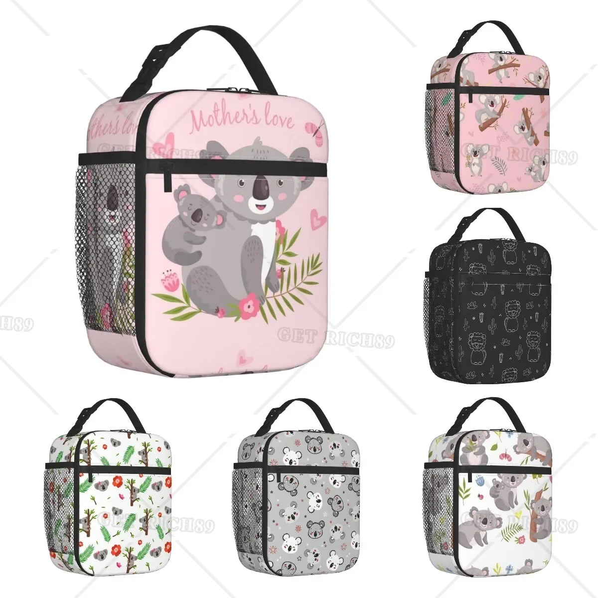 Cute Koala Animal Mom Hugging Insulated Portable Lunch Bag for Women/Men Reusable Lunch Box for Office Work School Picnic