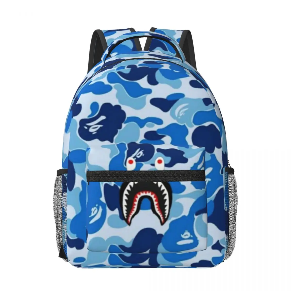 

Shark Half Blue Half Black For Girls Boys Large Capacity Student Backpack Lightweight waterproof Backpack 17in