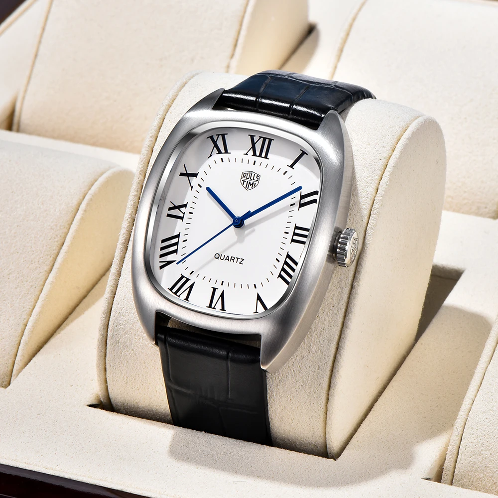 ساعات رجالية RollsTimi ساعات يد كوارتز فاخرة 2025 ساعة VH31 جديدة للرجال ساعات رياضية جلدية مقاومة للماء من الفولاذ المقاوم للصدأ