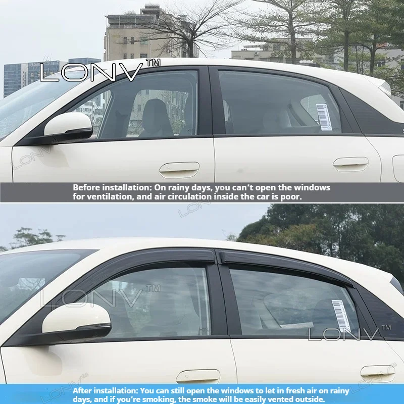For Geely E2 Geely EX2 2026 2027 Car Window Visors Rain Sun Deflector Guard Weathershield Moulding Trim Body Kits Accessories