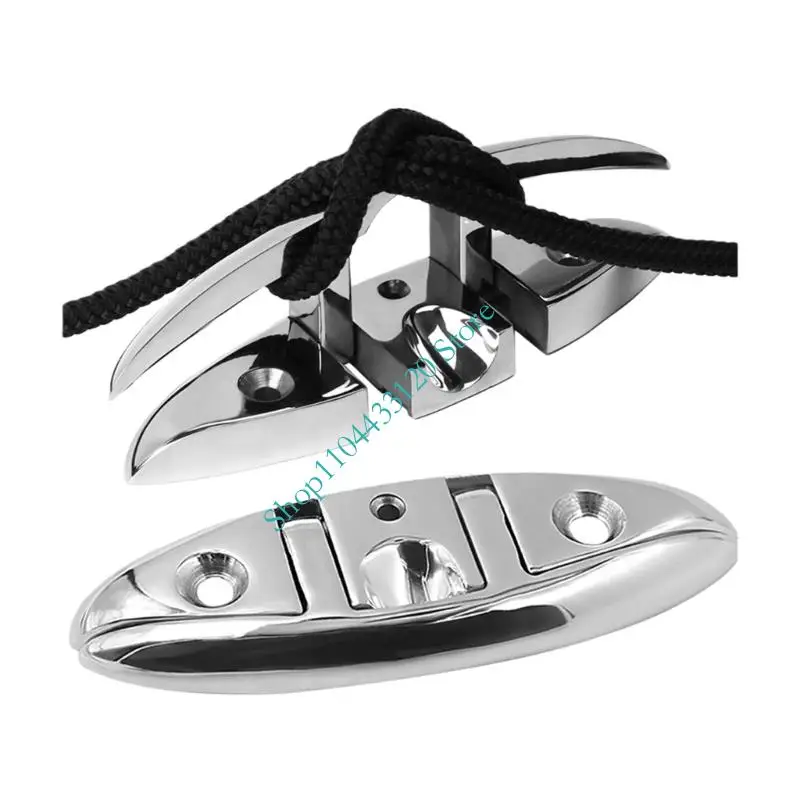0XXD Heavy Duty Retractable Boat Cleat Steel Corrosion Resistant Dock Hardware Space Efficient Suitable for Compact Decks