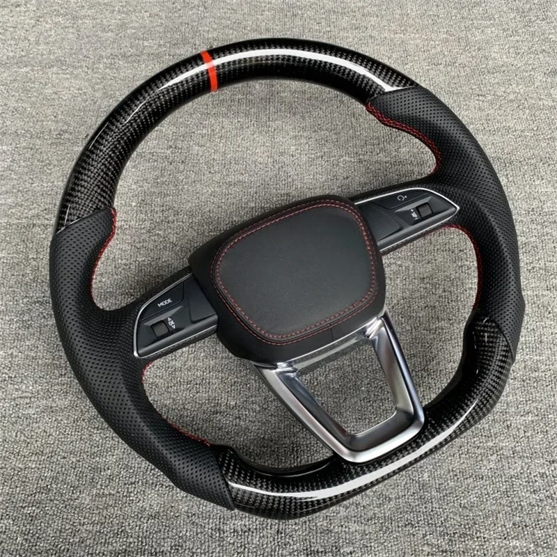 Customization Carbon Fiber Leather Steering Wheel Assembly Autos  Interior Accessories For Audis  A4L A6L Q3 Q7 A3 A5 Q2L A7 A8L