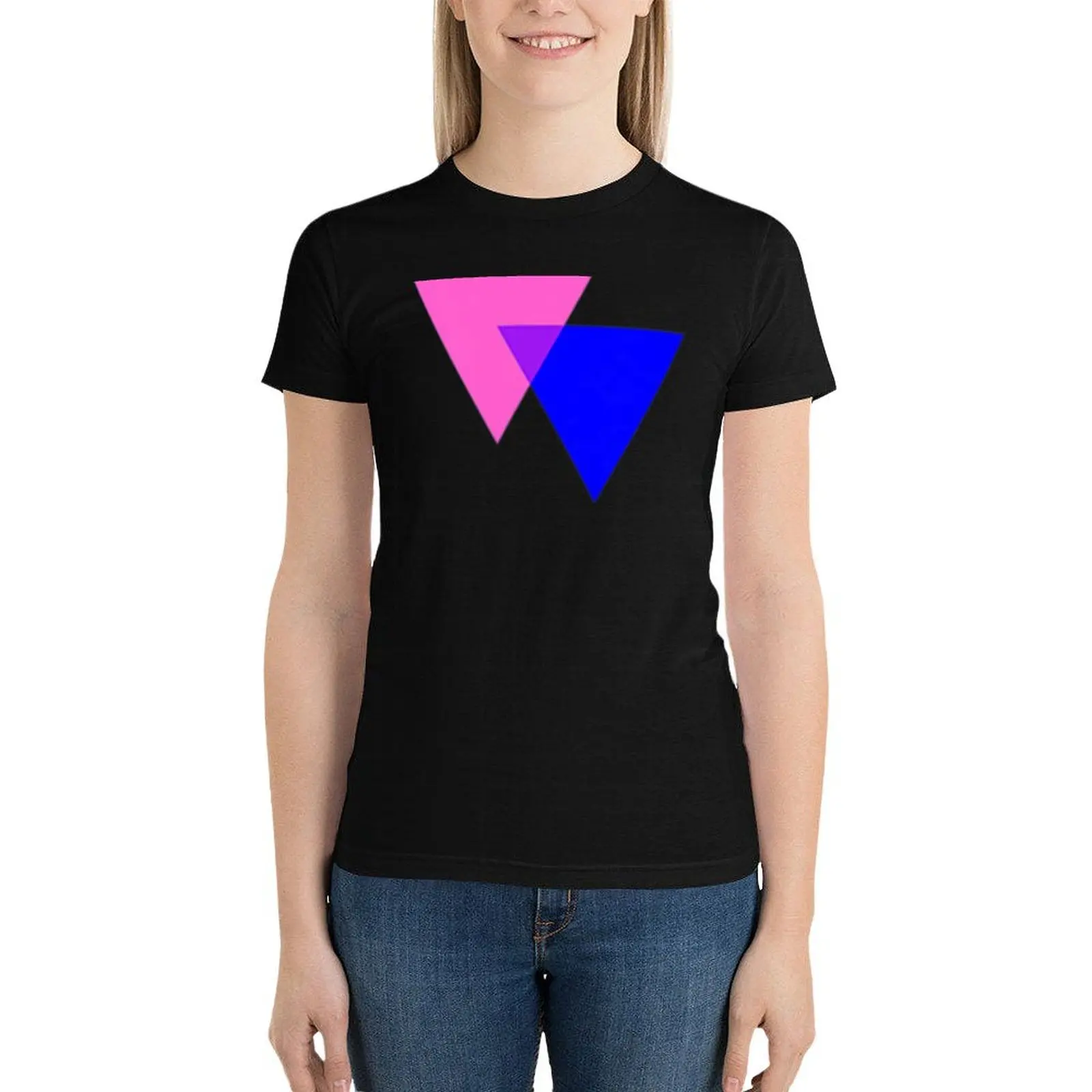 

Biangles Lgbt Bi Triangles Bisexual Pride Flag Side T-Shirt vintage clothes funny womans clothing