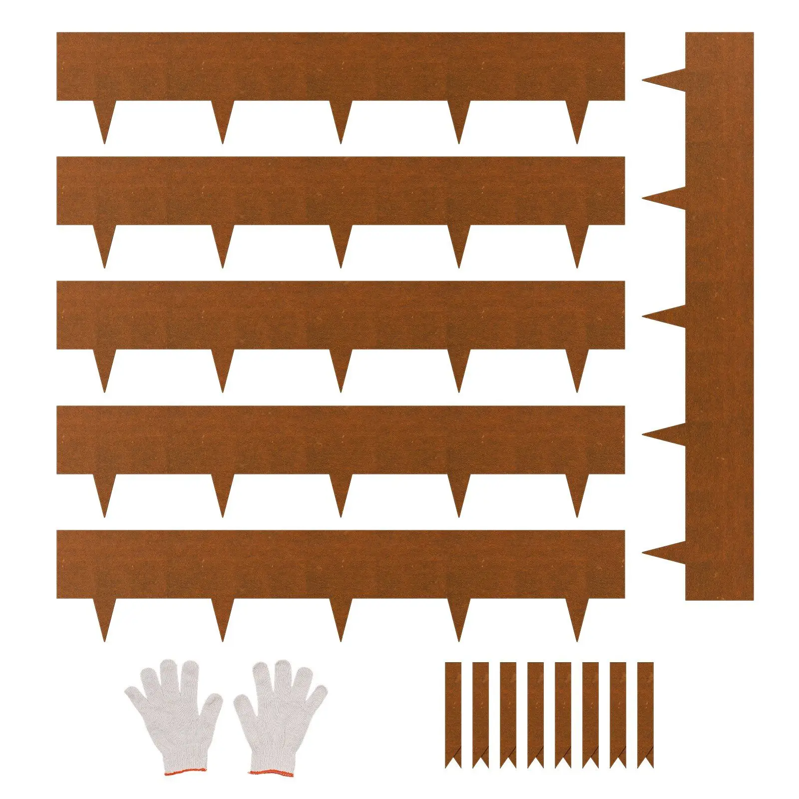 

Устойчивая к атмосферным воздействиям стальная кромка для ландшафтной окантовки, 6 упаковок, 40x8 кромки для двора