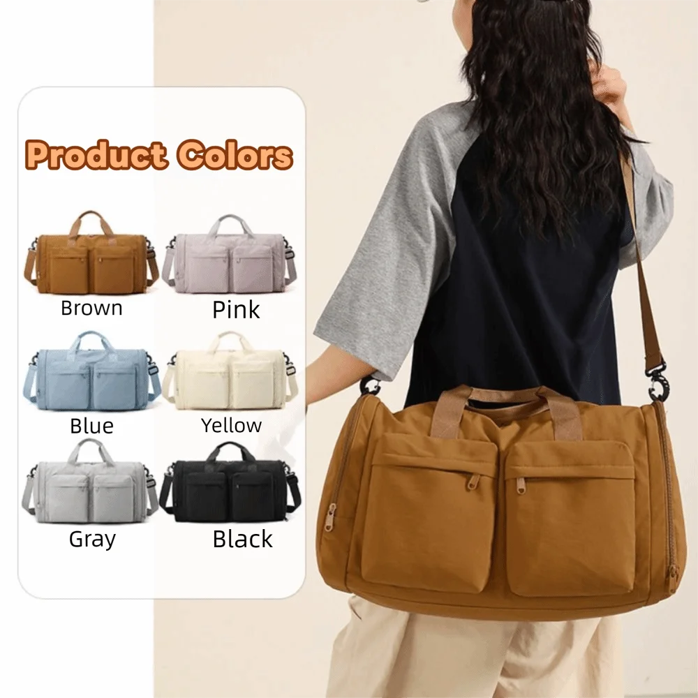 Folding Travel Duffel Bag Waterproof Dustproof Gym Luggage Shoulder Bag Large Capacity Lightweight Carry-On Crossbody Bag