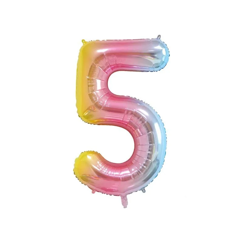 32 بوصة قوس قزح التدرج عدد احباط بالونات 0-9 للأطفال البالغين حفلة عيد ميلاد ديكور استحمام الطفل صور الدعائم بالونات
