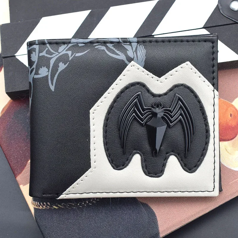 New Foldable Wallet Marvel Avengers Anime Figures Venom Cartoon Pu Wallet Men's Animation Cosplay Coin Purse Birthday Gifts