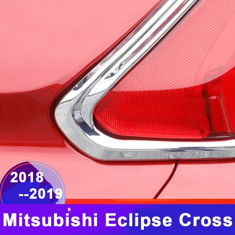 ABS Car Rear Tail Light Taillight Lamp Upper Eyelid Cover Strip Trim Sticker For Mitsubishi Eclipse Cross 2018-2022 Accessories