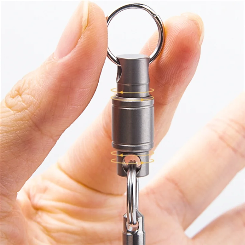 ABGR-3 Stück Schnellverschluss-Schlüsselanhänger, Titan-Schlüsselanhänger mit drehbarem Clip, Titan-Karabiner und Schlüsselanhänger