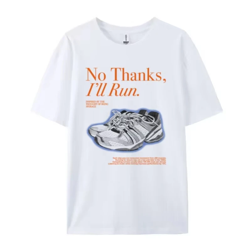 لا شكرا سأركض مضحك الجري تي شيرت النساء الرجال تشغيل عاشق تي شيرت الرياضة ماراثون تي شيرت الصيف خمر الجرافيك القمم
