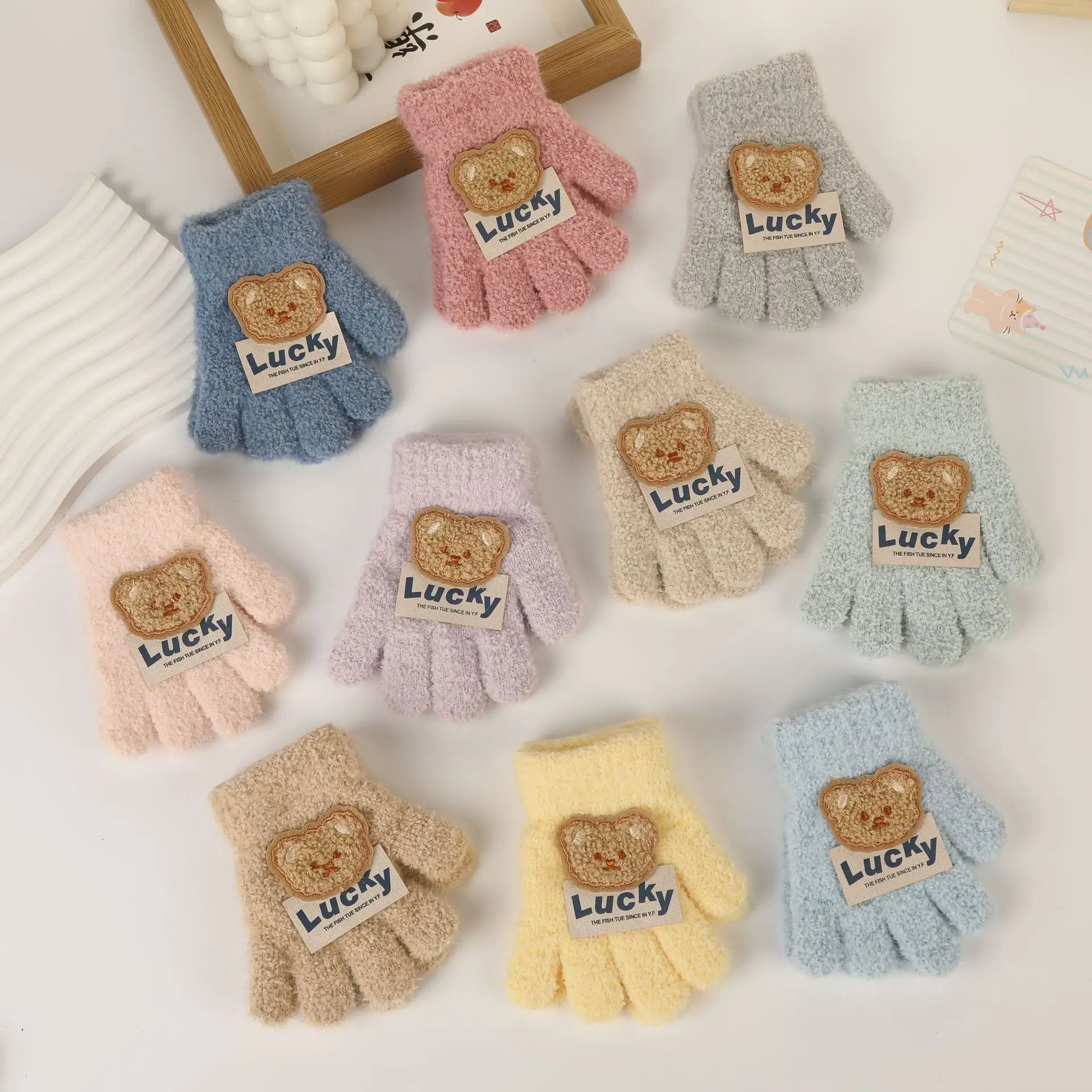 New winter granule cartoon gloves thick warm and cold gloves