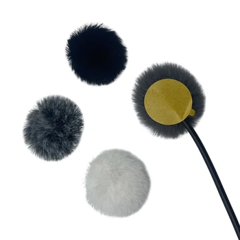 Círculos peludos de mantis azul Capas macias reutilizáveis Stciker que proporciam um escudo contra o vento e camuflagem para microfones de lapela