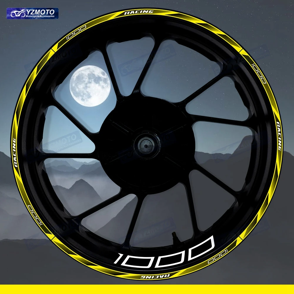 

Для мотоцикла Z1000 17-дюймовое переднее и заднее колесо, гоночная наклейка, водостойкая светоотражающая декоративная наклейка на обод втулки в полоску