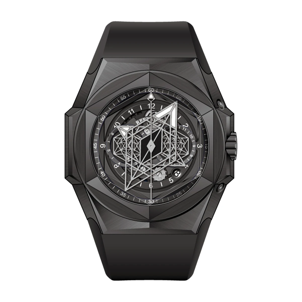 Reef Tiger/RT RGA6908 Simple Atmospheric Star Disk Dial Design Men's Automatic Mechanical Watch Tape Exquisite Luxury Watch