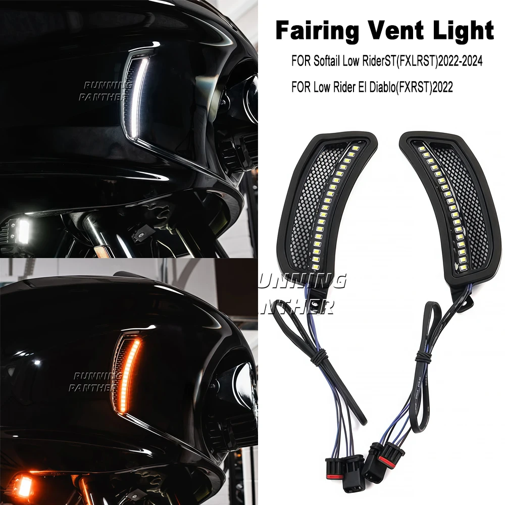 For Harley Softail Low Rider ST FXLRST Low Rider El Diablo FXRST 2022-2024 NEW Motorcycle Accessory LED Fairing Vent Lights