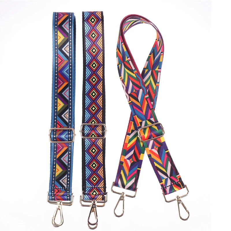 Colorful Ethnic Style Adjustable 140CM Bag Handle Bag Strap Removable DIY Handbag Accessories Crossbody Bag Straps Width 3.8cm