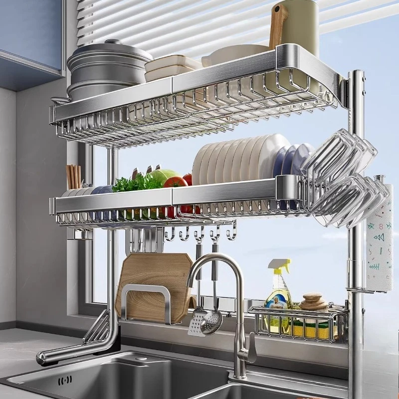 

304 Stainless Steel Kitchen Sink Storage Rack Drain Rack Multi-functional Storage Rack