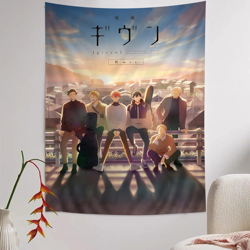 Given Anime Tapisserie Tarot Hippie Wandbehang Schlafsaal Wandkunst Blatt für Schlafzimmer Wohnzimmer Home Decor Design