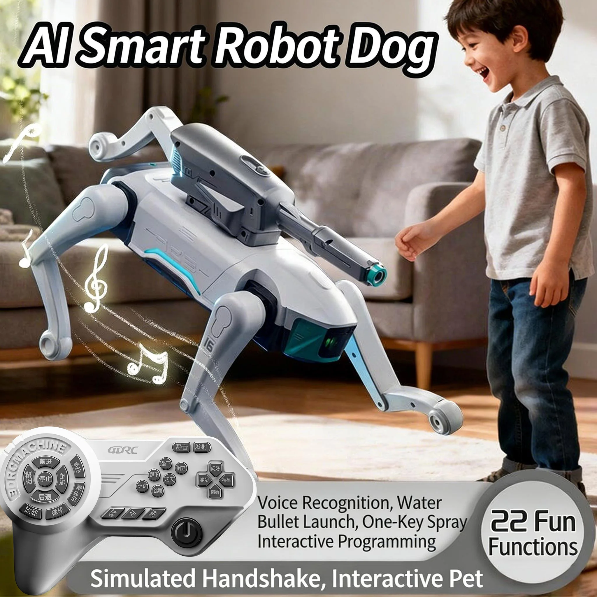 New Y16 2026 Intelligent AI RC Robot Dog Voice Dialogue APP Remote Control Programming Singing Dancing Machine Dog Kids Gift Toy